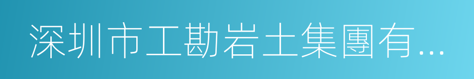 深圳市工勘岩土集團有限公司的同義詞