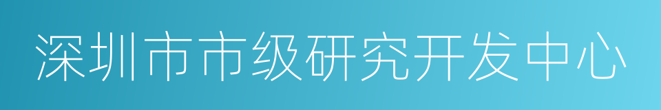 深圳市市级研究开发中心的同义词