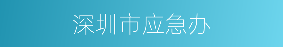深圳市应急办的同义词