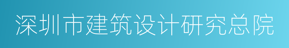 深圳市建筑设计研究总院的同义词