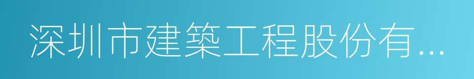 深圳市建築工程股份有限公司的同義詞