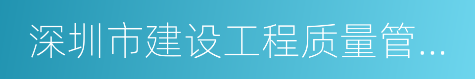 深圳市建设工程质量管理条例的同义词