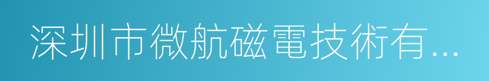 深圳市微航磁電技術有限公司的同義詞