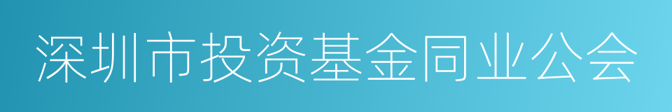 深圳市投资基金同业公会的同义词