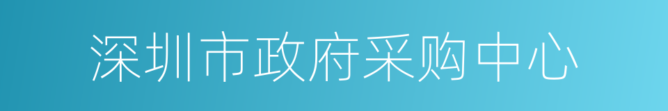 深圳市政府采购中心的同义词