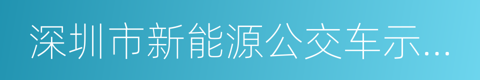 深圳市新能源公交车示范推广期运营补贴办法的同义词