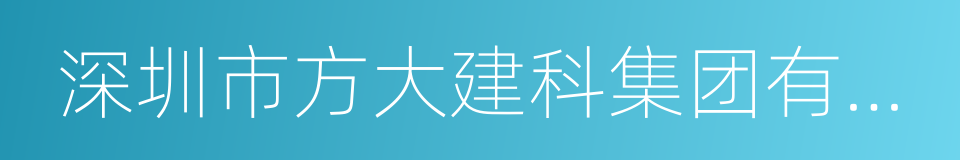 深圳市方大建科集团有限公司的同义词