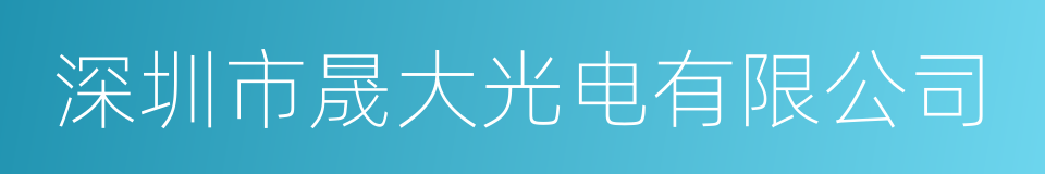 深圳市晟大光电有限公司的同义词