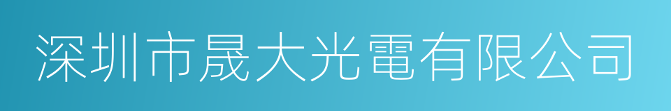 深圳市晟大光電有限公司的同義詞