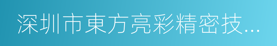 深圳市東方亮彩精密技術有限公司的同義詞