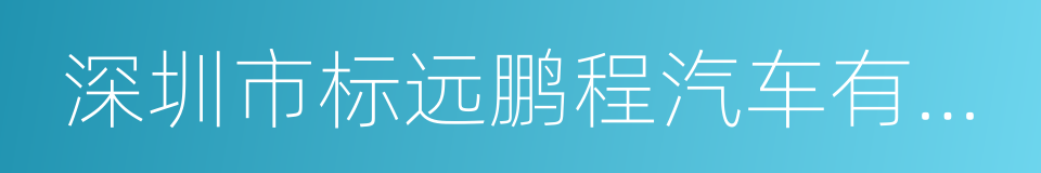 深圳市标远鹏程汽车有限公司的同义词