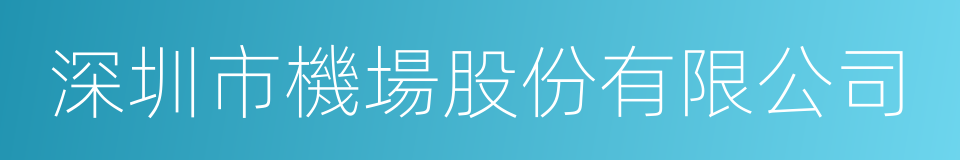 深圳市機場股份有限公司的同義詞