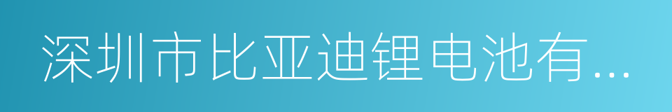 深圳市比亚迪锂电池有限公司的同义词