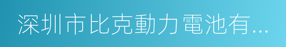 深圳市比克動力電池有限公司的同義詞