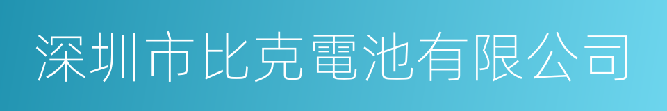 深圳市比克電池有限公司的同義詞