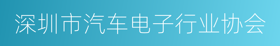 深圳市汽车电子行业协会的同义词