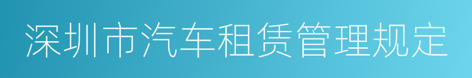 深圳市汽车租赁管理规定的同义词