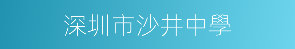 深圳市沙井中學的同義詞