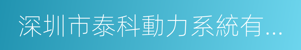 深圳市泰科動力系統有限公司的同義詞