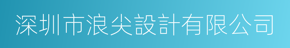 深圳市浪尖設計有限公司的同義詞