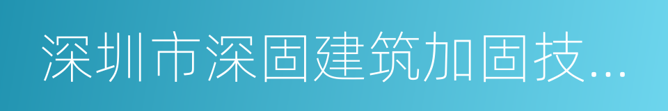 深圳市深固建筑加固技术有限公司的同义词