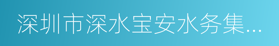 深圳市深水宝安水务集团有限公司的同义词
