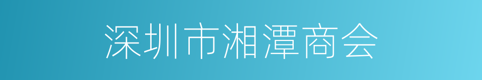 深圳市湘潭商会的同义词