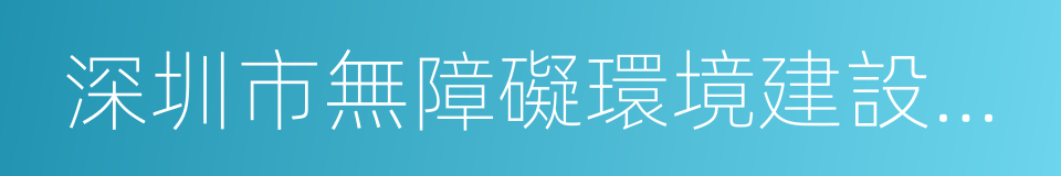 深圳市無障礙環境建設條例的同義詞