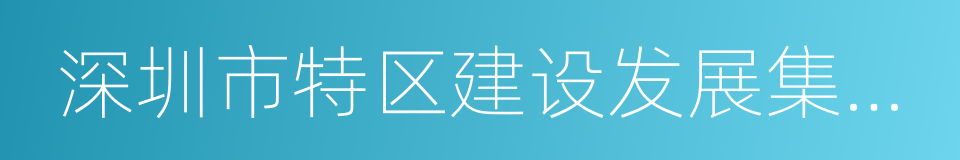 深圳市特区建设发展集团有限公司的同义词