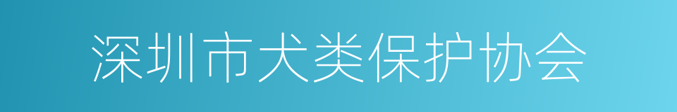 深圳市犬类保护协会的同义词