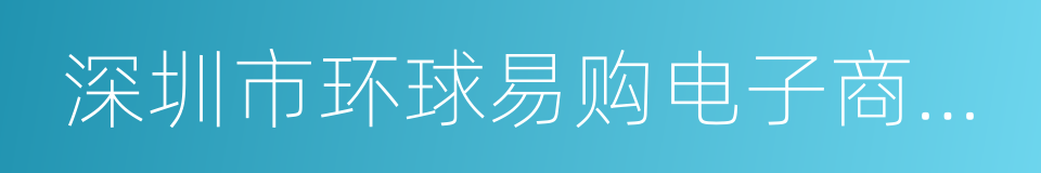 深圳市环球易购电子商务有限公司的同义词