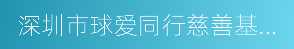 深圳市球爱同行慈善基金会的同义词