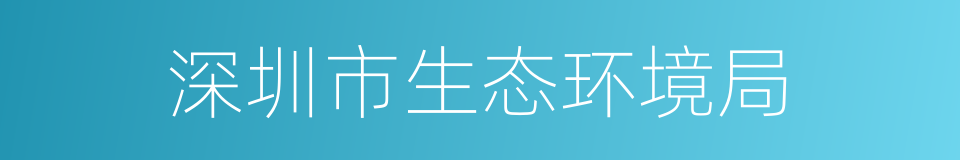深圳市生态环境局的同义词