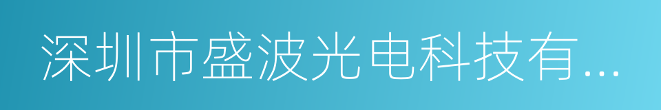 深圳市盛波光电科技有限公司的同义词