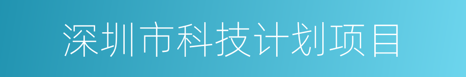 深圳市科技计划项目的同义词