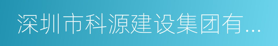 深圳市科源建设集团有限公司的同义词