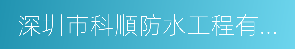 深圳市科順防水工程有限公司的同義詞