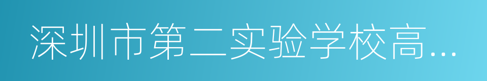 深圳市第二实验学校高中部的同义词