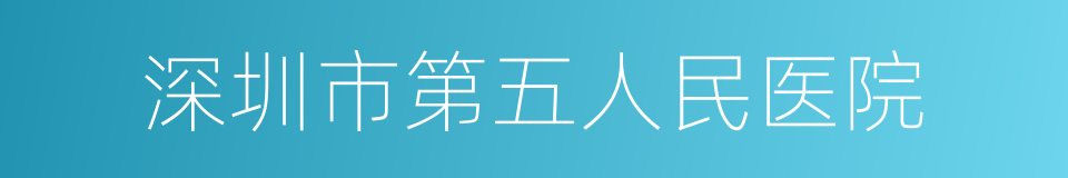 深圳市第五人民医院的同义词