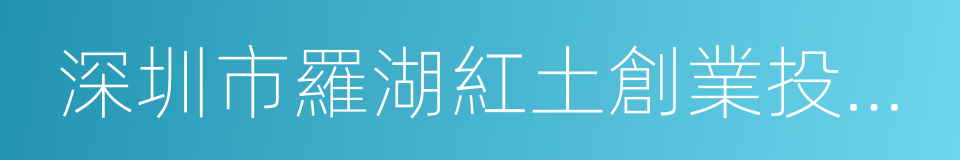 深圳市羅湖紅土創業投資有限公司的同義詞