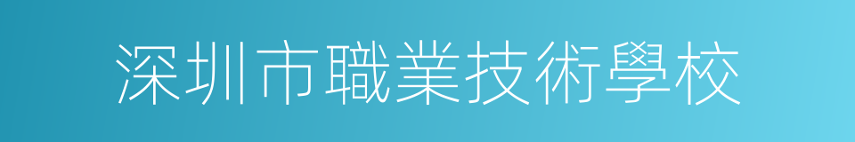 深圳市職業技術學校的同義詞