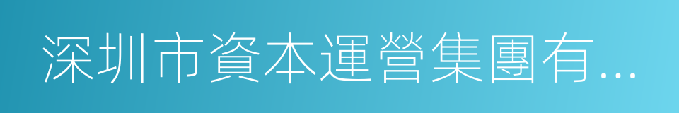 深圳市資本運營集團有限公司的同義詞