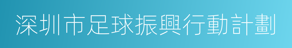 深圳市足球振興行動計劃的同義詞