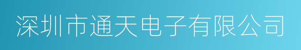 深圳市通天电子有限公司的同义词