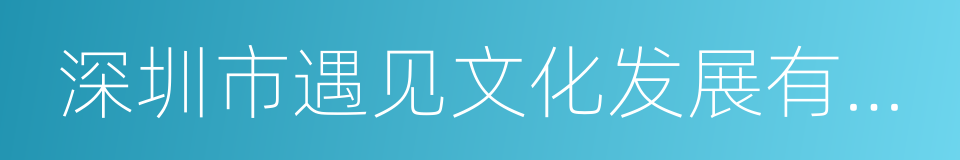 深圳市遇见文化发展有限公司的同义词