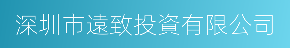 深圳市遠致投資有限公司的同義詞