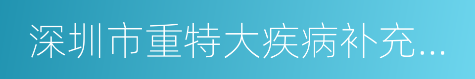 深圳市重特大疾病补充医疗保险药品目录的同义词