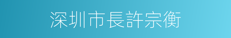 深圳市長許宗衡的同義詞