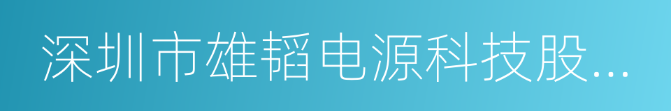 深圳市雄韬电源科技股份有限公司的同义词