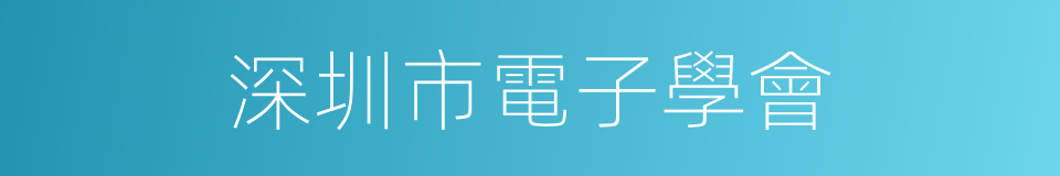 深圳市電子學會的同義詞
